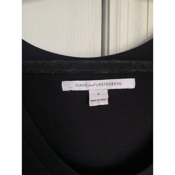 Diane Von Furstenberg Career Contemporary Stretch Black Long Sleeve Dress Size 0 - Picture 5 of 5